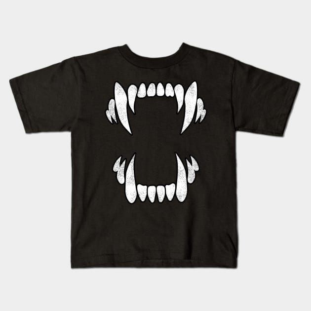 Scary Wolf Fangs Kids T-Shirt by Creative Style